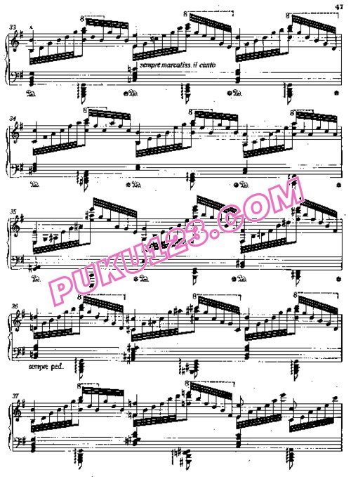 天天钢琴网-免费下载Liszt - Etudes d'execution transcendante No.6 (Vision)