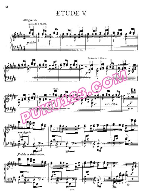 天天钢琴网-免费下载Liszt - Paganini Etudes No.5 in E