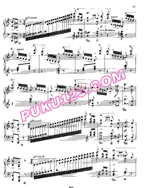 天天钢琴网-免费下载Liszt - Paganini Etudes No.5 in E