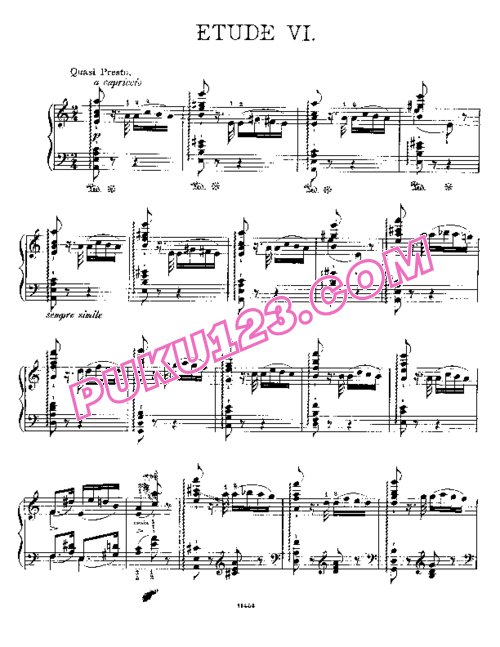天天钢琴网-免费下载Liszt - Paganini Etudes No.6 in A minor