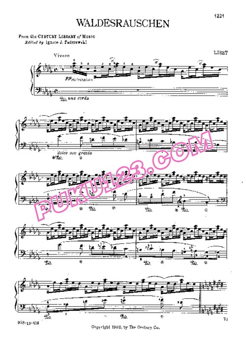 天天钢琴网-免费下载Liszt - Waldesrauschen