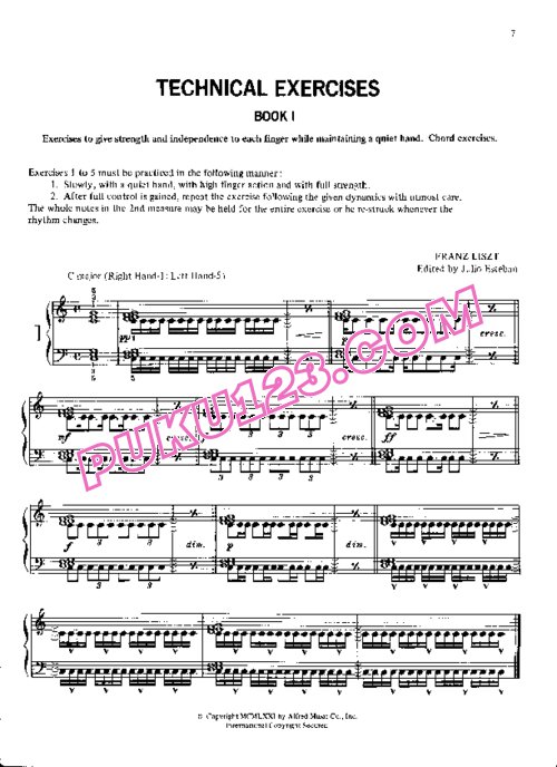 天天钢琴网-免费下载Liszt - Technical Exercises S.146