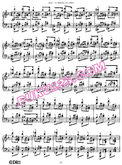 天天钢琴网-免费下载Liszt - 12 Grand Etudes no.1-6