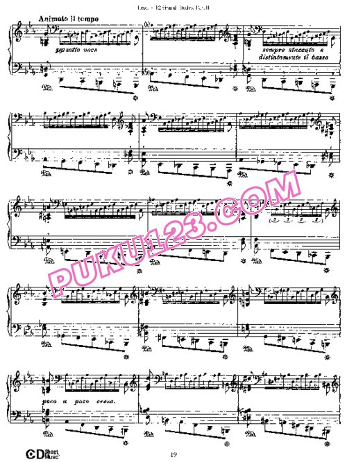 天天钢琴网-免费下载Liszt - 12 Grand Etudes no.7-12