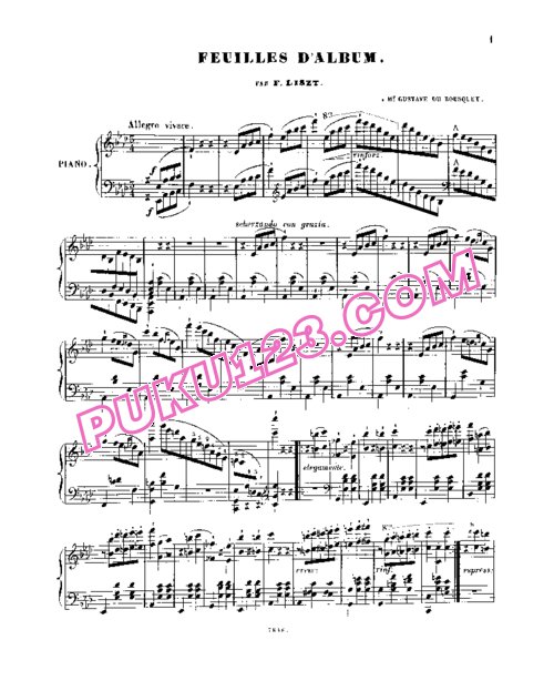 天天钢琴网-免费下载Liszt - Feuille d Album in A-flat Major S.165