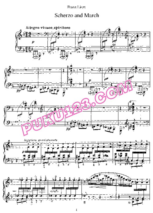 天天钢琴网-免费下载Liszt - Scherzo und Marsch S.177
