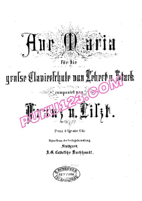 天天钢琴网-免费下载Liszt - Ave Maria, Die Glocken von Rom S.182