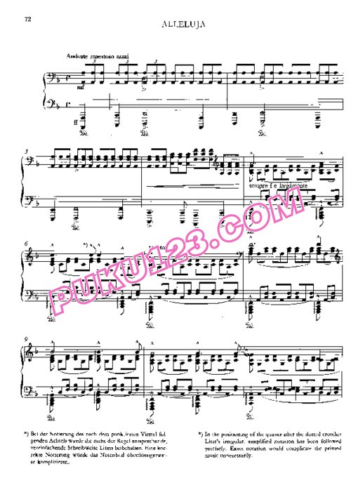 天天钢琴网-免费下载Liszt - Alleluia et Ave Maria S.183