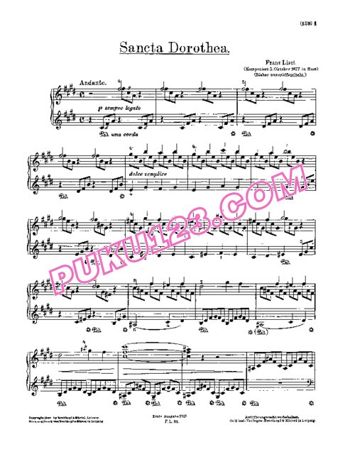 天天钢琴网-免费下载Liszt - Sancta Dorothea S.187