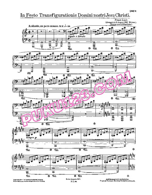天天钢琴网-免费下载Liszt - In festo transfigurationis Domini nostri Jesu Christi S.188