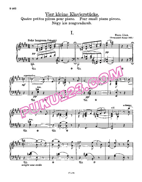 天天钢琴网-免费下载Liszt - 5 Klavierstücke S.192