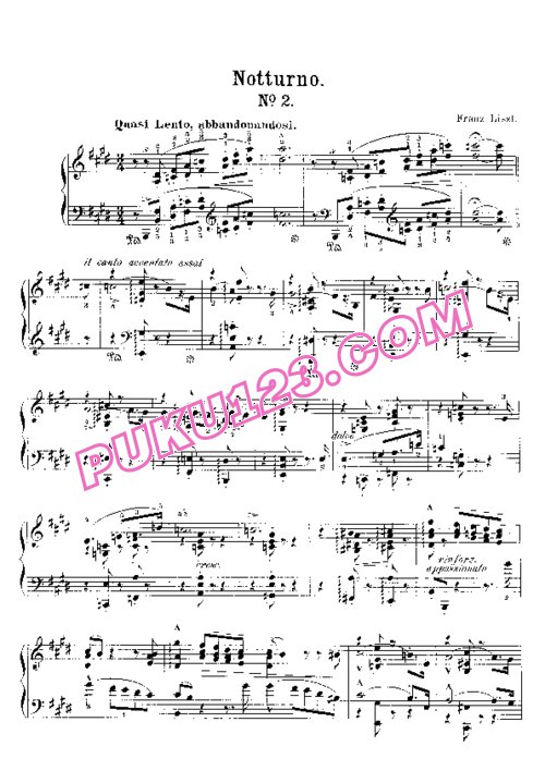 天天钢琴网-免费下载Liszt - Liebestraume Nocturno 2