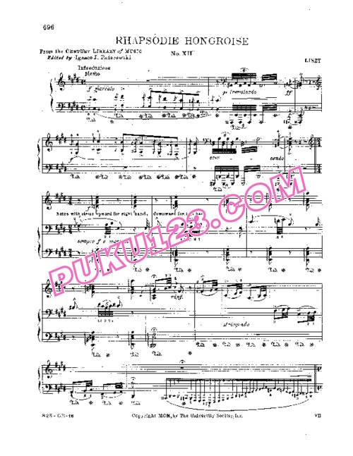 天天钢琴网-免费下载Liszt - Rhapsodies Hongroises No.12