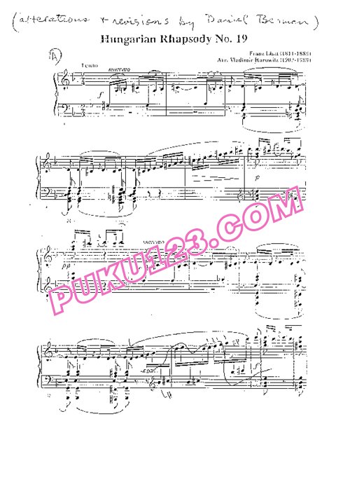 天天钢琴网-免费下载Liszt - Rhapsodies Hongroises No.19 horowitz