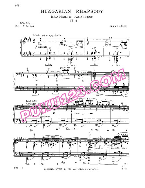 天天钢琴网-免费下载Liszt - Rhapsodies Hongroises No.2