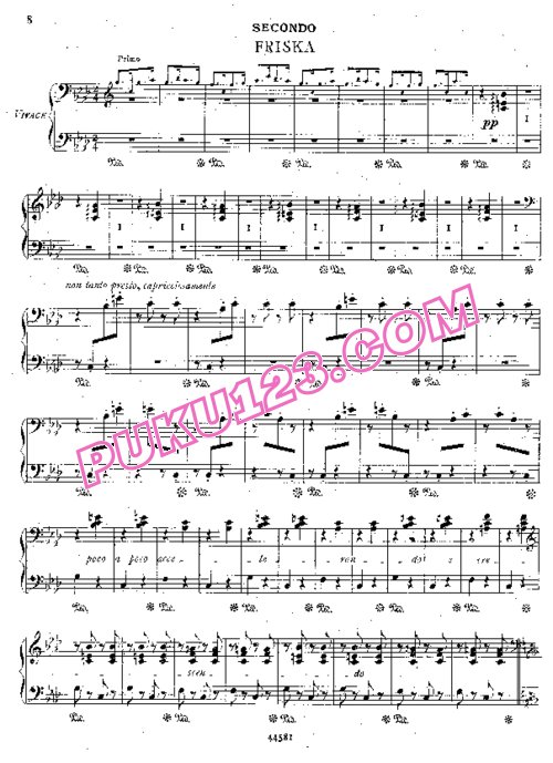 天天钢琴网-免费下载Liszt - Rapsodia Ungherese No.2 in c-sharp Minor - 4 Hands升c小调第二号四手联弹版