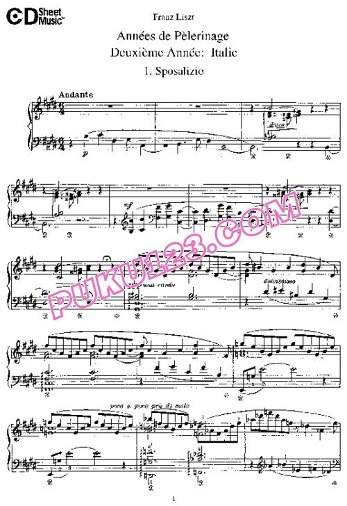 天天钢琴网-免费下载Liszt - Deuxieme Annee, Italie S.161