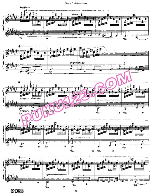 天天钢琴网-免费下载Liszt - Troisieme Annee S.163