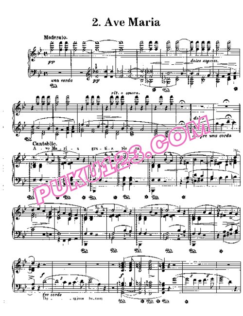 天天钢琴网-免费下载Liszt - Harmonies Poetiques et Religieuses No.2 (Ave Maria)