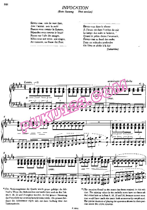 天天钢琴网-免费下载Liszt - Invocation (Ver.1, 1847) 第1首“祈祷”1847年首版