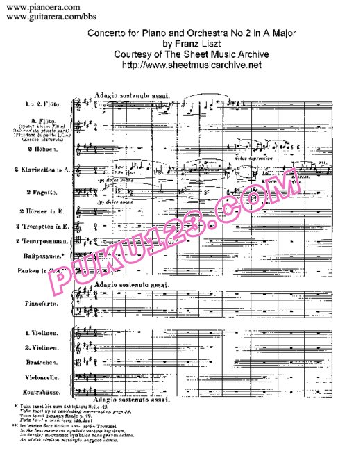 天天钢琴网-免费下载Liszt - Piano Concerto No.2 in A Major S.125 - Full Score
