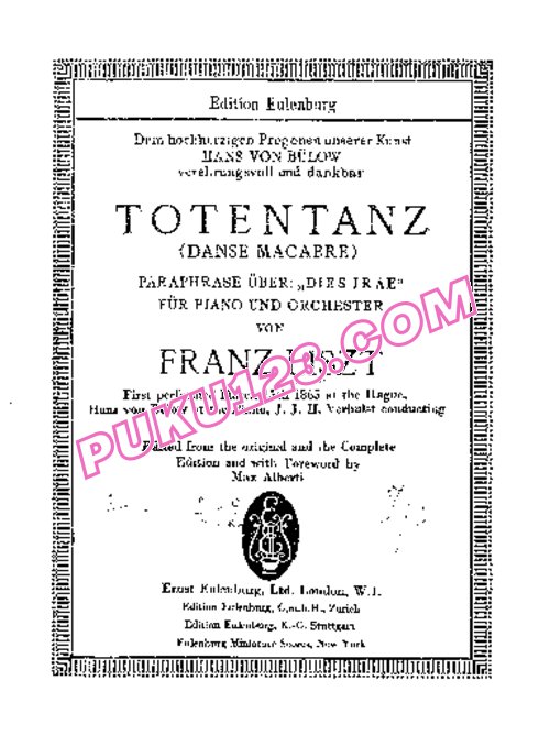 天天钢琴网-免费下载Liszt - Totentanz S.126 - Full Score