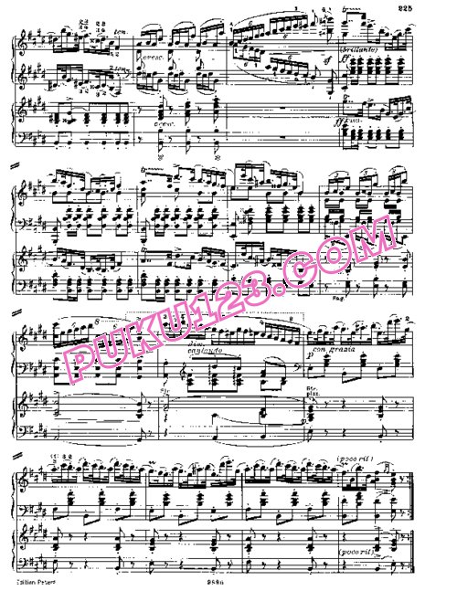天天钢琴网-免费下载Liszt - Weber - Polonaise Brillante S.455 - 2 Pianos