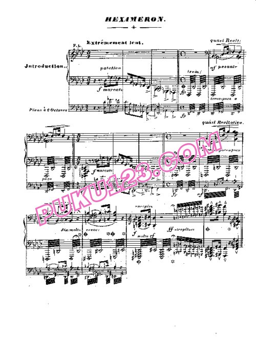 天天钢琴网-免费下载Liszt - Bellini - Hexameron 李斯特等人钢琴独奏版