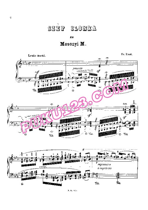天天钢琴网-免费下载Liszt - Fantasy on Mosonyi s Hungarian Opera Beautiful Nelly S.417