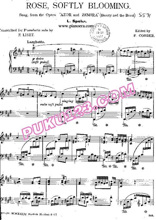 天天钢琴网-免费下载Liszt - Spohr - Die Rose aus Zemire und Azor S.571