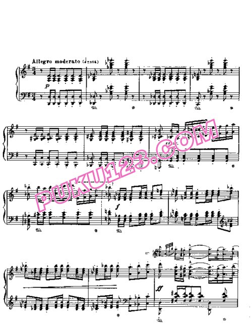天天钢琴网-免费下载Tchaikovski - Liszt - Polonaise de Eugene Onegin 李斯特改编钢琴独奏版