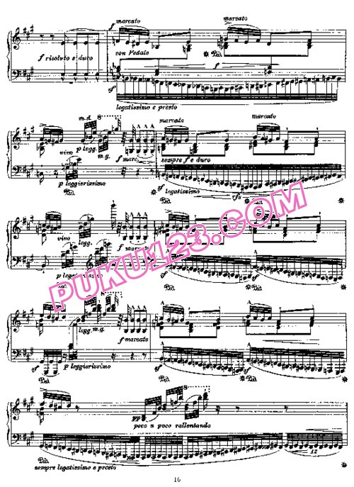 天天钢琴网-免费下载Liszt - Grand Fantasia sur La Clochette S.420