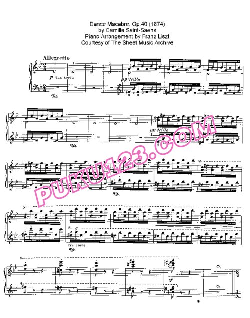 天天钢琴网-免费下载Saint-Saens - Liszt - Danse Macabre Op.40 - Solo Piano 李斯特改编钢琴独奏版