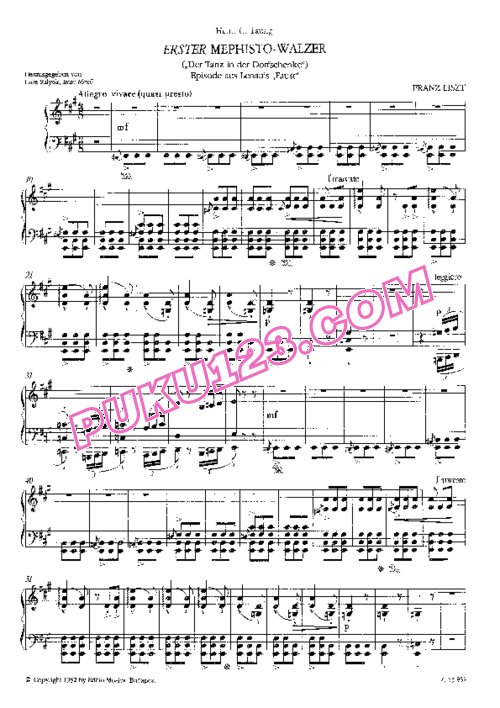 天天钢琴网-免费下载Liszt - Mephisto Waltz No.1-4
