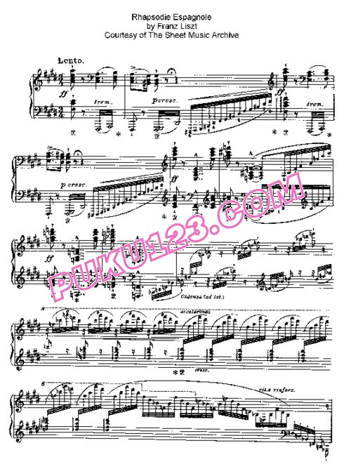 天天钢琴网-免费下载Liszt - Rhapsodie Espagnole S.254