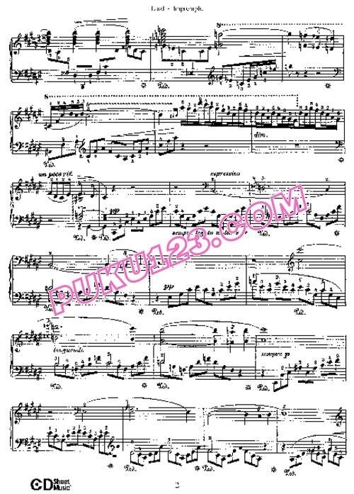天天钢琴网-免费下载Liszt - Impromptu in F-sharp Major, Nocturne S.191