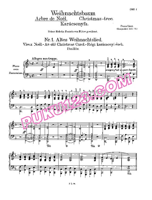 天天钢琴网-免费下载Liszt - Weihnachtsbaum S.186