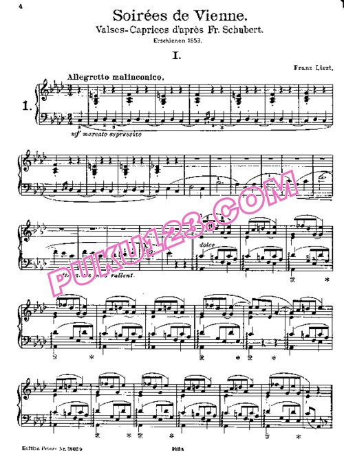 天天钢琴网-免费下载Liszt - Schubert Valses de Viennes - Valse Caprice No.1