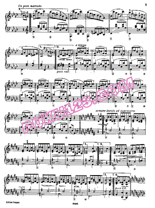 天天钢琴网-免费下载Liszt - Schubert Valses de Viennes - Valse Caprice No.1
