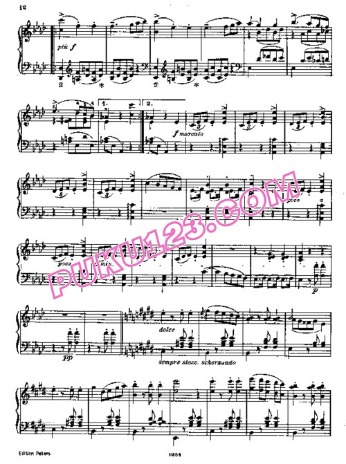 天天钢琴网-免费下载Liszt - Schubert Valses de Viennes - Valse Caprice No.2