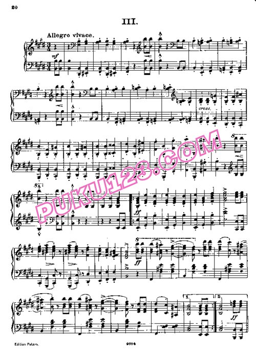 天天钢琴网-免费下载Liszt - Schubert Valses de Viennes - Valse Caprice No.3