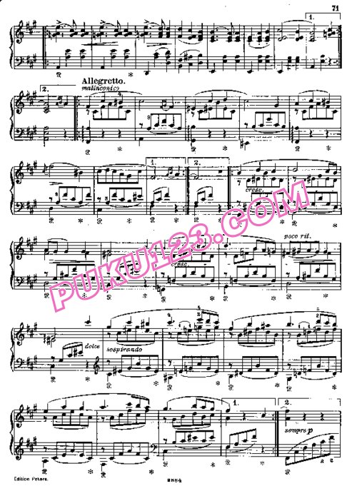 天天钢琴网-免费下载Liszt - Schubert Valses de Viennes - Valse Caprice No.7