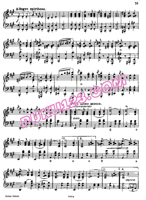 天天钢琴网-免费下载Liszt - Schubert Valses de Viennes - Valse Caprice No.7