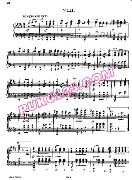 天天钢琴网-免费下载Liszt - Schubert Valses de Viennes - Valse Caprice No.8