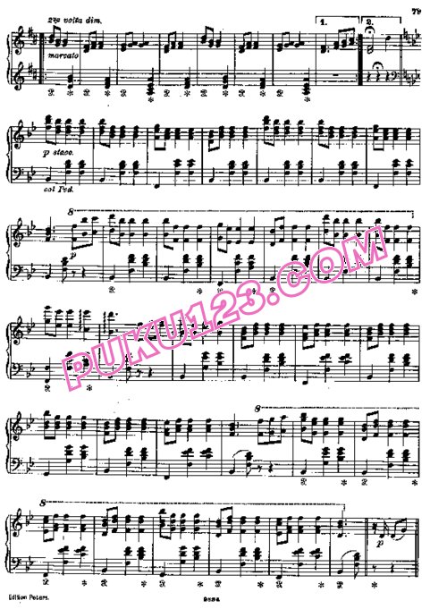 天天钢琴网-免费下载Liszt - Schubert Valses de Viennes - Valse Caprice No.8