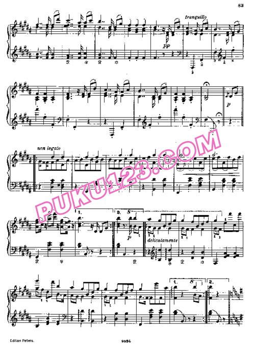 天天钢琴网-免费下载Liszt - Schubert Valses de Viennes - Valse Caprice No.8
