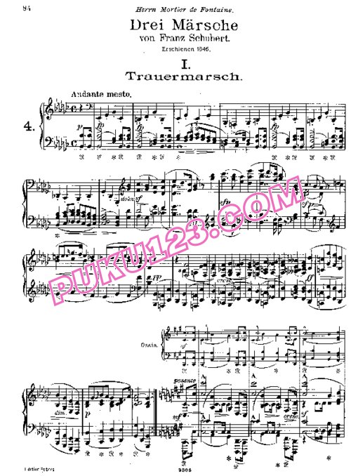 天天钢琴网-免费下载Liszt - Schubert Trois Marches - No.1 Trauermarsch .pdf
