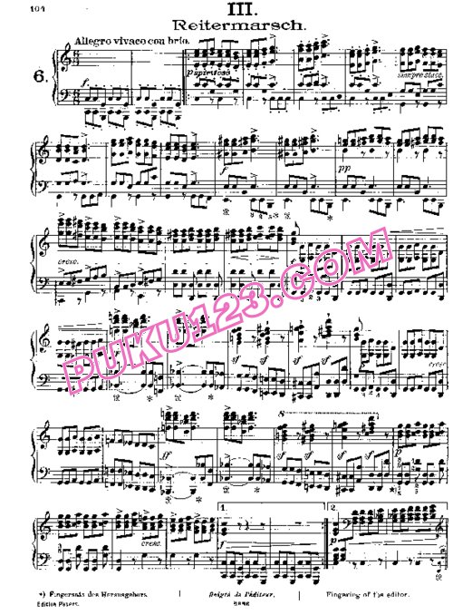 天天钢琴网-免费下载Liszt - Schubert Trois Marches - No.3 Reitermarsch