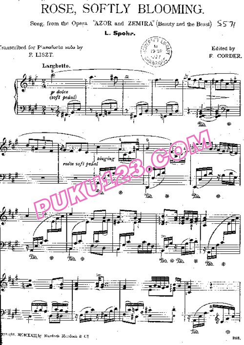 天天钢琴网-免费下载Liszt - Spohr - Die Rose aus Zemire und Azor S.571