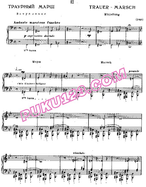 天天钢琴网-免费下载Liszt - Trauervorspiel und Trauermarsch S.206